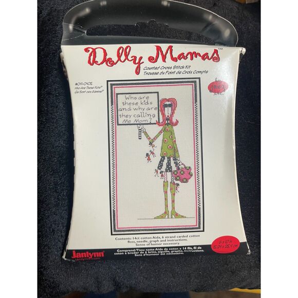 Dolly Mamas Cross Stitch Kit 019-0405 WHO ARE THESE KIDS...Mom Janlynn 6x10" NEW - Picture 1 of 5